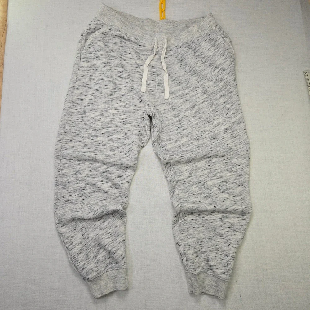 J Crew Vintage Fleece Joggers Size Large Men's Grey Sweatpants Marl‎ Cozy Comfy
